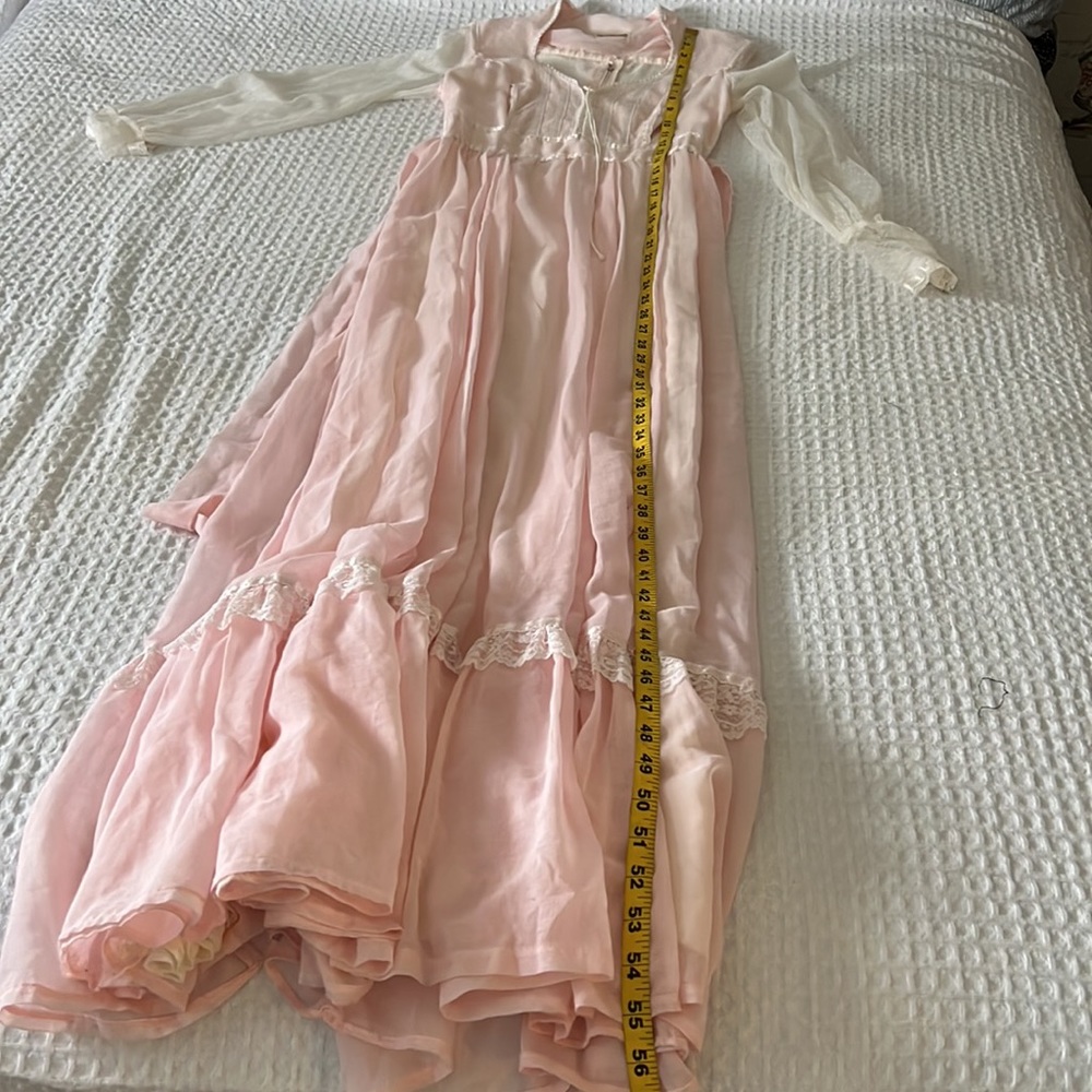 Vintage Gunne Sax Corset Long Sleeve Pink Maxi Dress - Picture 16 of 16